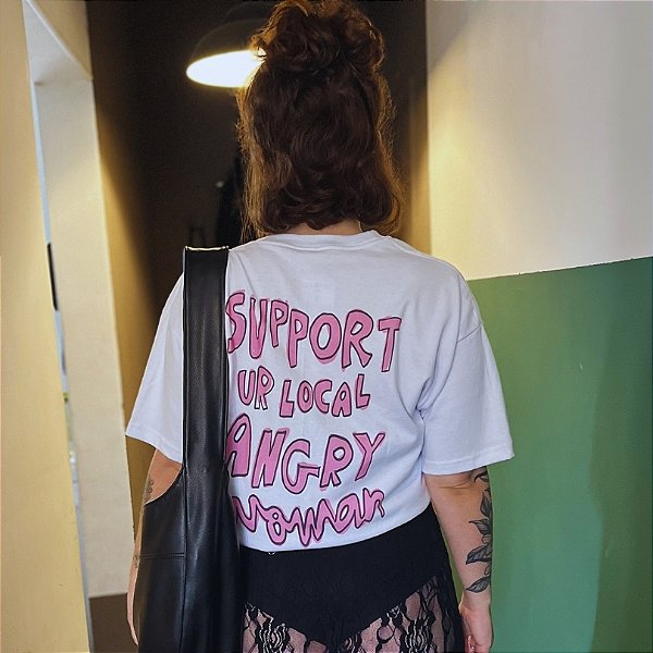 Support ur Local - FRENTE e COSTAS - Camiseta Oversized Unissex
