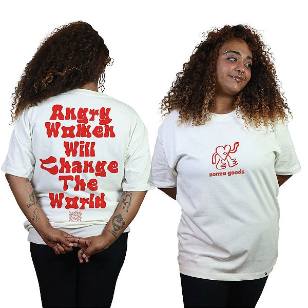 Angry Women - FRENTE e COSTAS - Camiseta Oversized Unissex
