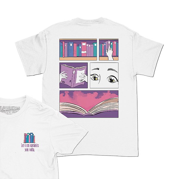 Ler é Um Caminho Sem Volta - FRENTE e COSTAS - Camiseta Basicona Unissex