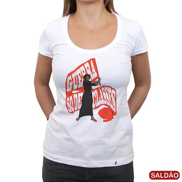 Guerra Só de Classes  - Camiseta Clássica Feminina-Saldão