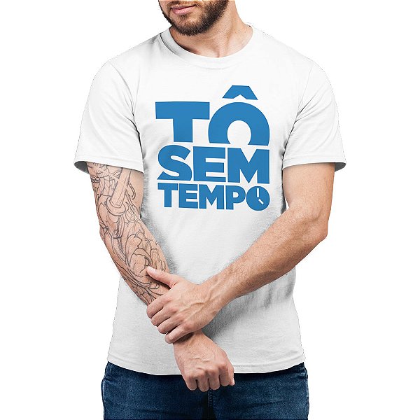 Tô Sem Tempo - azul - Camiseta Basicona Unissex