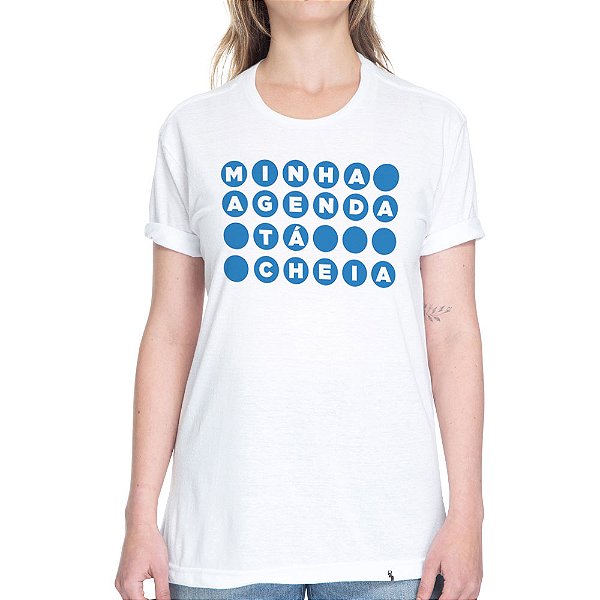 Minha Agenda tá Cheia - azul - Camiseta Basicona Unissex