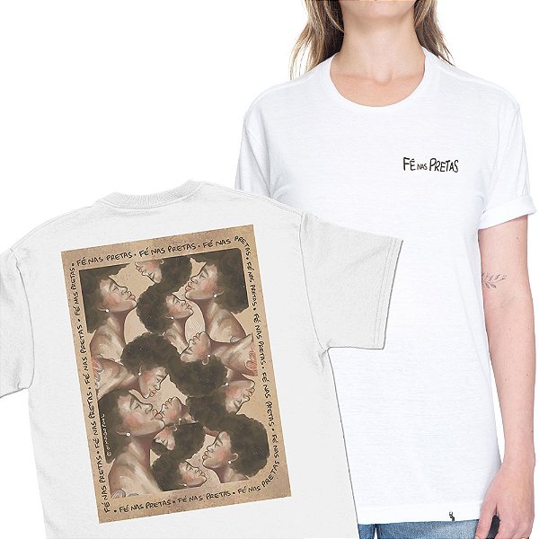 Fé nas Pretas - AZMINA 25 - FRENTE e COSTAS - Camiseta Basicona Unissex