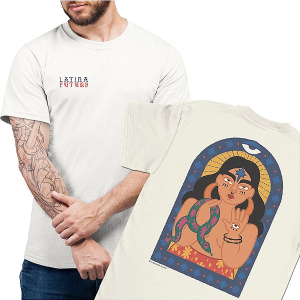 Latina Futuro - AZMINA 25 - FRENTE e COSTAS - Camiseta Basicona Unissex