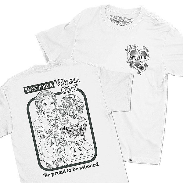 Ink Club de Aline Torchia - FRENTE e COSTAS - Camiseta Basicona Unissex