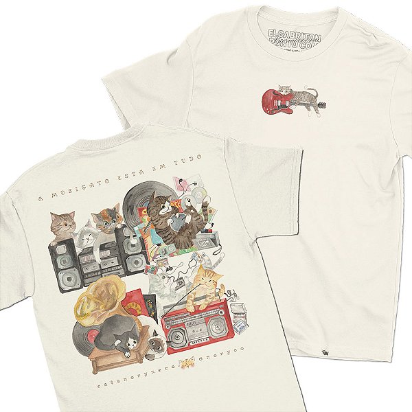 Musigato  - FRENTE e COSTAS - Camiseta Basicona Unissex