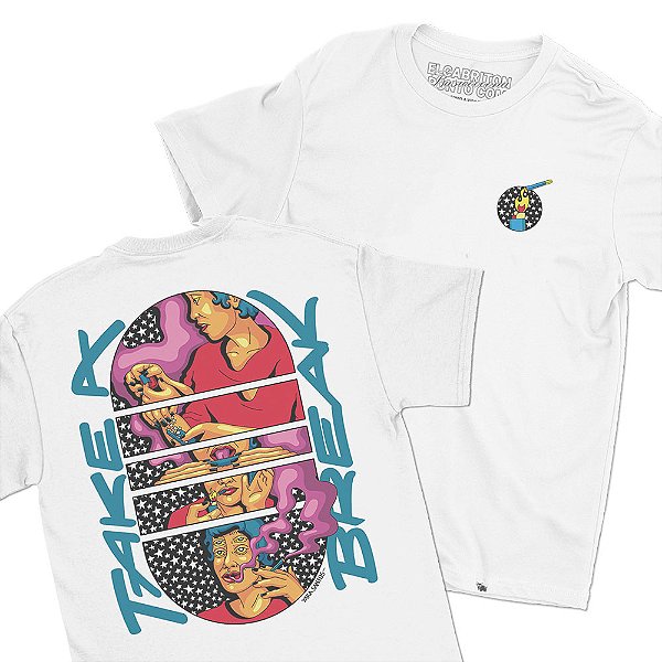 TAKE A BREAK - FRENTE e COSTAS - Camiseta Basicona Unissex