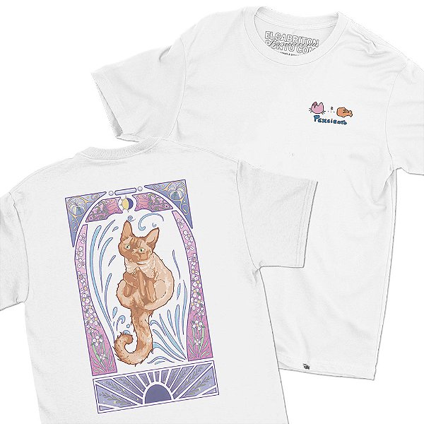 Paraiso dos Gatos - FRENTE e COSTAS - Camiseta Basicona Unissex