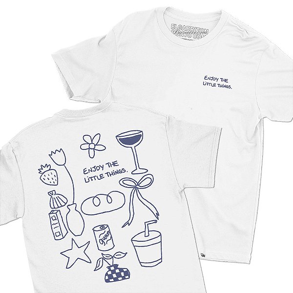 Enjoy the little things - FRENTE e COSTAS - Camiseta Basicona Unissex