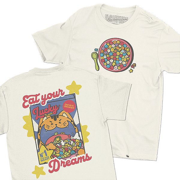 Eat Your Dreams - FRENTE e COSTAS - Camiseta Basicona Unissex