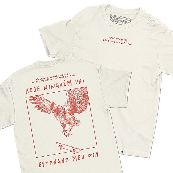 Hoje Ninguém Vai Estragar Meu Dia - FRENTE e COSTAS - Camiseta Basicona Unissex