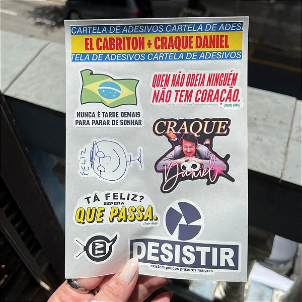 Cartela de Adesivos - Craque Daniel