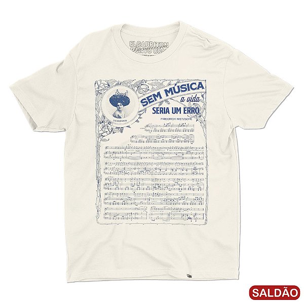 Sem Música A Vida Seria Um Erro - Camiseta Basicona Unissex-Saldão