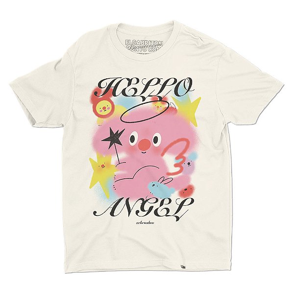 Hello Angel de Zebradaa - Camiseta Basicona Unissex