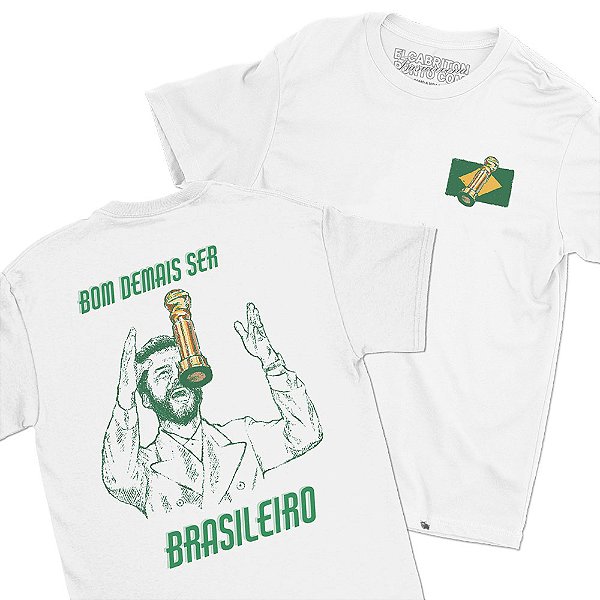 Bom Demais ser Brasileiro - FRENTE e COSTAS - Camiseta Basicona Unissex