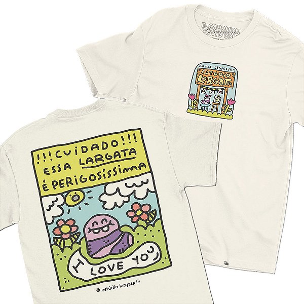 Largata Perigosíssima - FRENTE e COSTAS - Camiseta Basicona Unissex