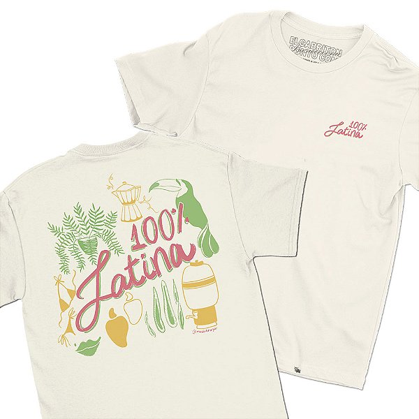 100% Latina - FRENTE e COSTAS - Camiseta Basicona Unissex