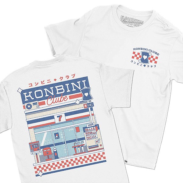 Konbini Clube - FRENTE e COSTAS - Camiseta Basicona Unissex