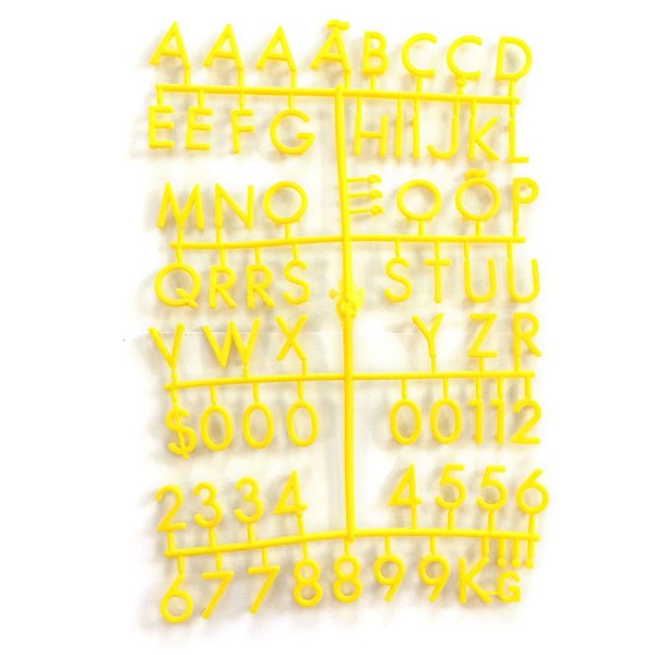 Alfabeto Amarelo - Placa de Padoca