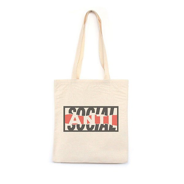 Anti-social - Bolsa de Lona-Off White-U