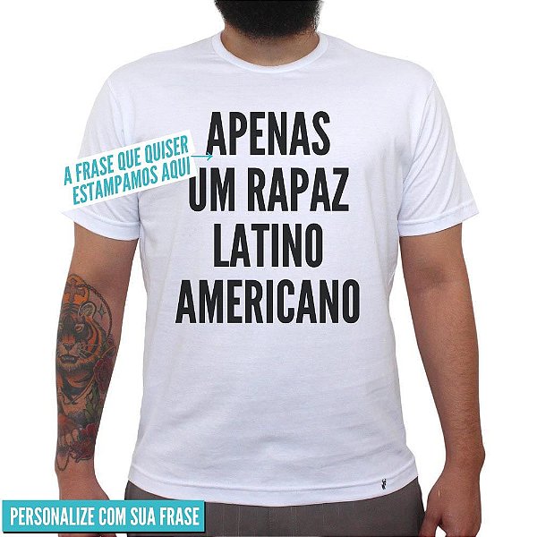 Estampe Sua Frase Fonte Grossa - Camiseta Clássica Masculina - El Cabriton  Camisetas Online! Vamos colocar mais arte no mundo?