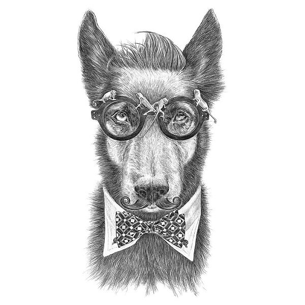 Hipster Dog - Camiseta Clássica Masculina