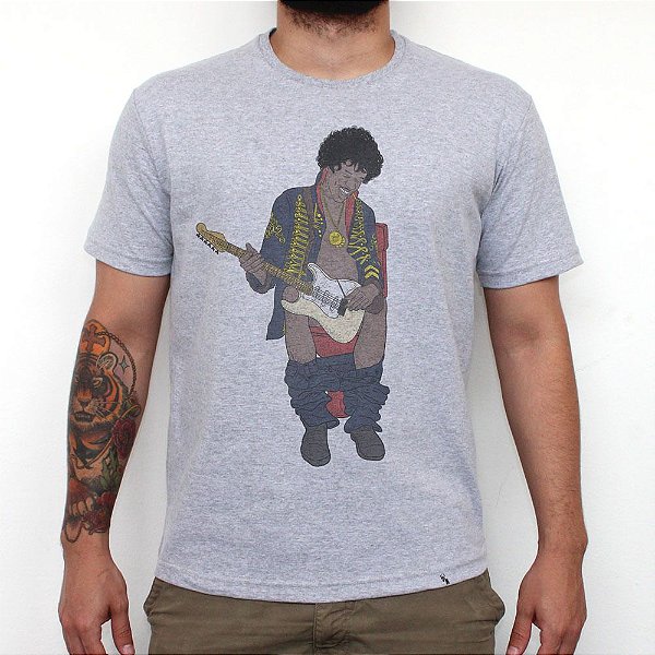 Jimi in Bathroom - Camiseta Clássica Masculina