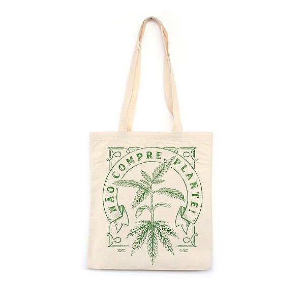 Não Compre Plante - Bolsa de Lona-Off White-U