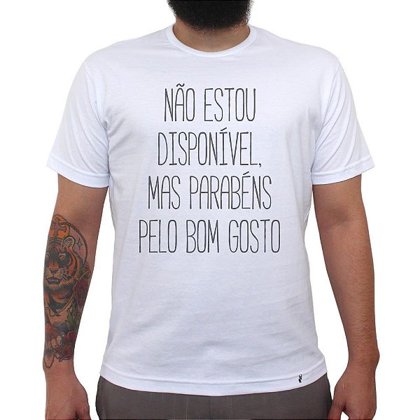 Não Estou Disponível - Camiseta Clássica Masculina