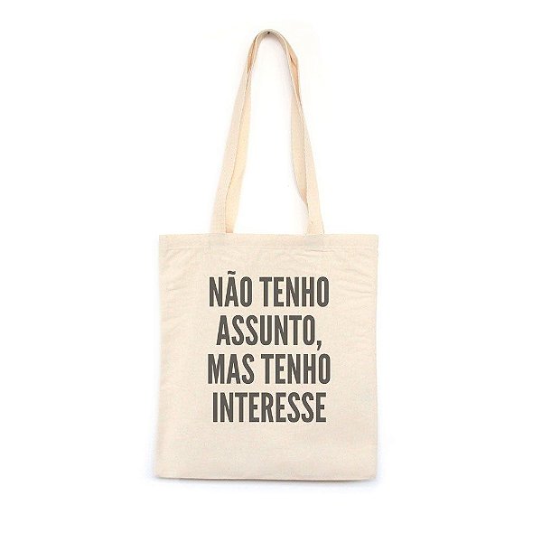 Não Tenho Assunto - Bolsa de Lona-Off White-U