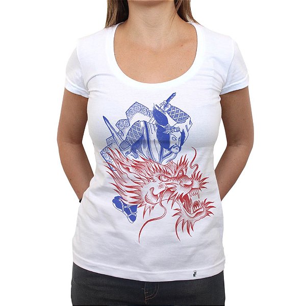 Samurai Dragão - Camiseta Clássica Feminina