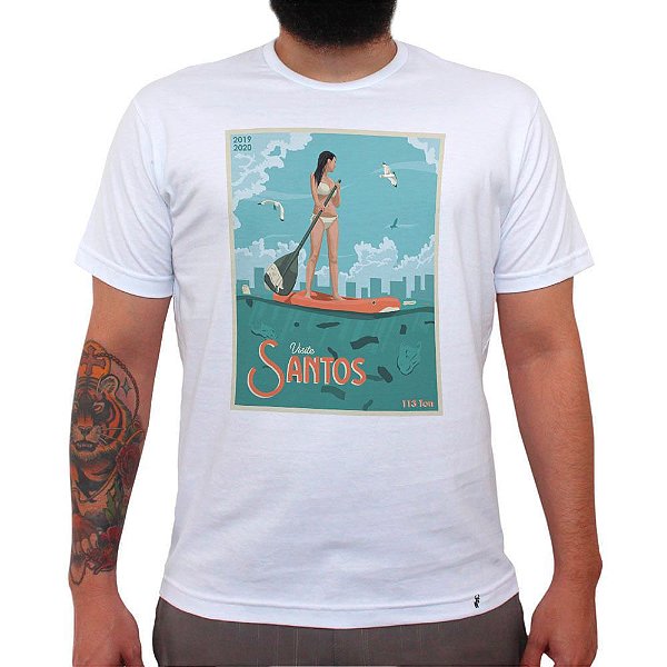 Visite Santos 139 ton - Camiseta Clássica Masculina