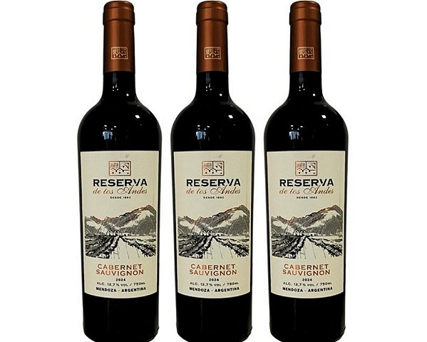 Kit 3 Tintos Reserva de los Andes Cabernet Sauvignon