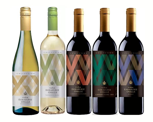 Linha Errazuriz Ovalle Collection - Kit 5 vinhos: Chardonnay, Sauvignon Blanc, Cabernet Franc, Merlot e Cabernet Sauvignon