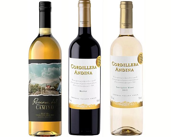 Kit 3 vinhos com super desconto! Dois brancos e um tinto