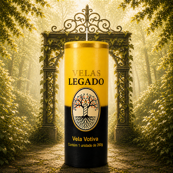 Vela de 7 dias - Amarela e Preta
