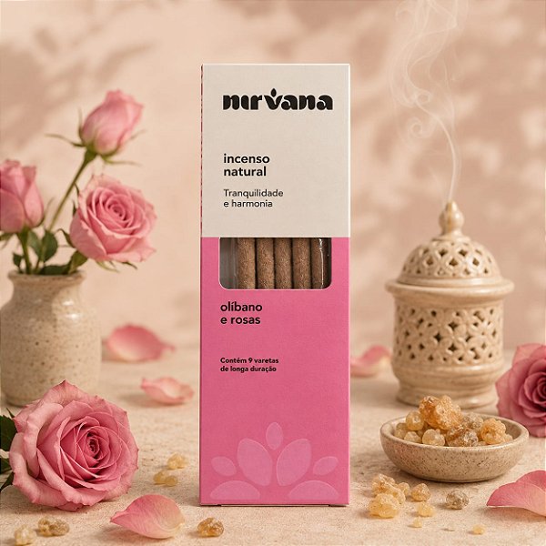 Incenso Natural Nirvana - Olíbano e Rosas