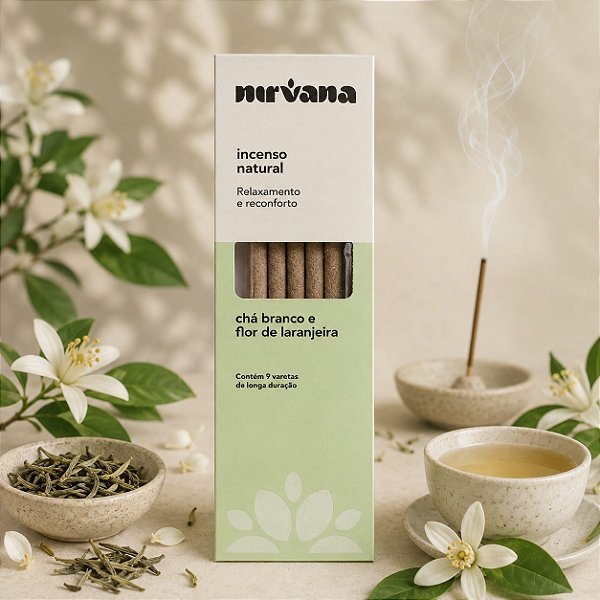 Incenso Natural Nirvana - Chá Branco e Flor de Laranjeira