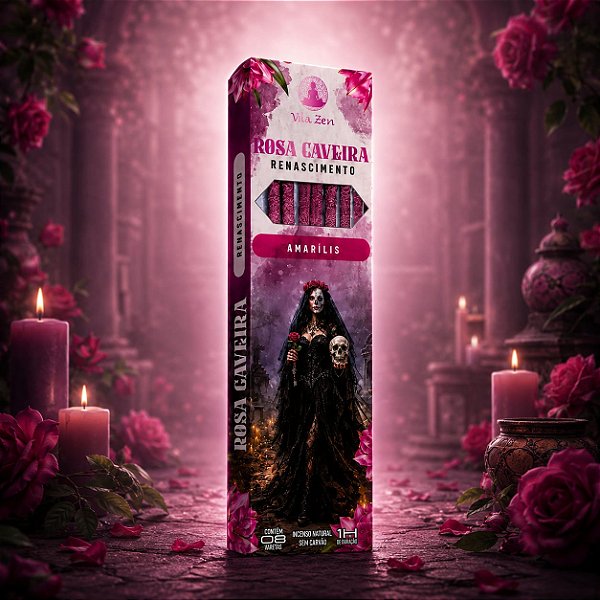 Incenso Vila Zen Orixás e Entidades - Rosa Caveira