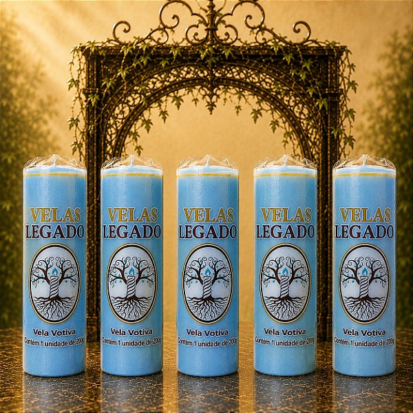 Kit 5 Velas de 200gr - Azul Claro