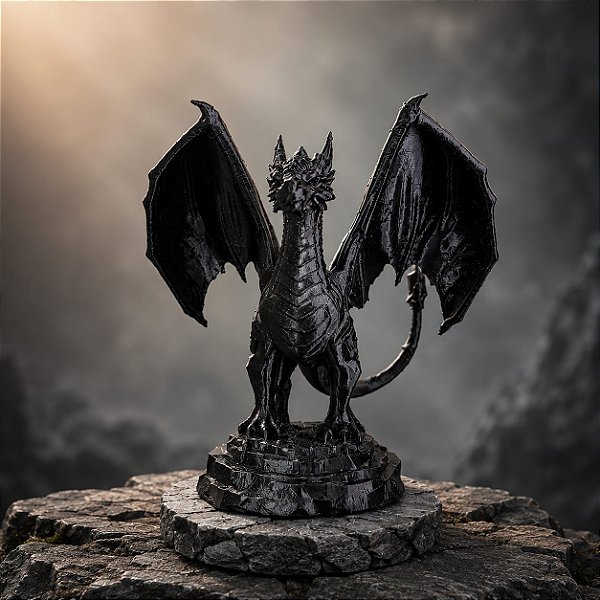 Dragão Preto - 15cm