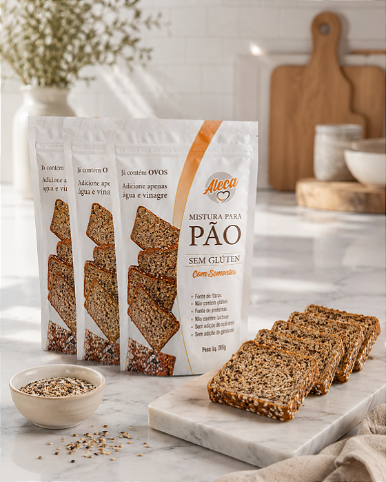 Misturas para pão low carb sem glúten - kit 01