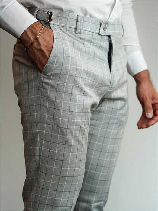 Calça de Alfaiataria Principe de Xadrez Cinza - Mr Suits - Especialista em  vestir bem