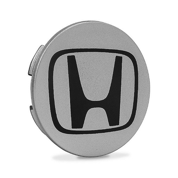 Calotinha 69mm Centro de Roda Honda New Civic Prata Emblema Preto