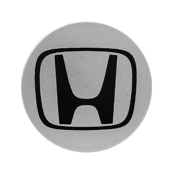 Jogo de Calotinha 69mm Centro de Roda Honda New Civic Prata emblema Preto