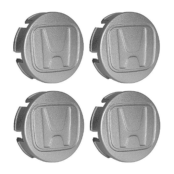 Jogo de Calotinhas 58mm Centro de Roda Honda FIT Civic City Prata