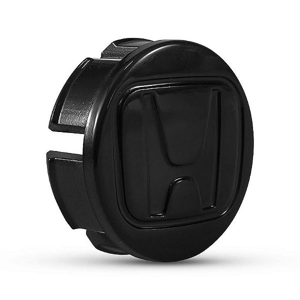 Calotinha 58mm Centro de Roda Honda FIT Civic City WRV Preto Brilhante