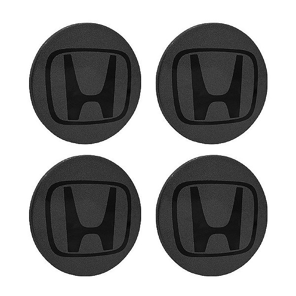 Jogo de Calotinha 69mm Honda New Civic Grafite com emblema Preto