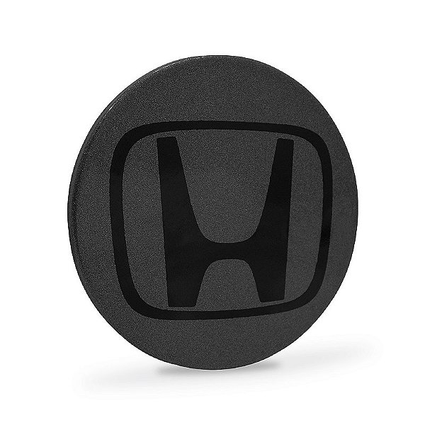 Calotinha 69mm Centro de Roda Honda New Civic Grafite Emblema Preto