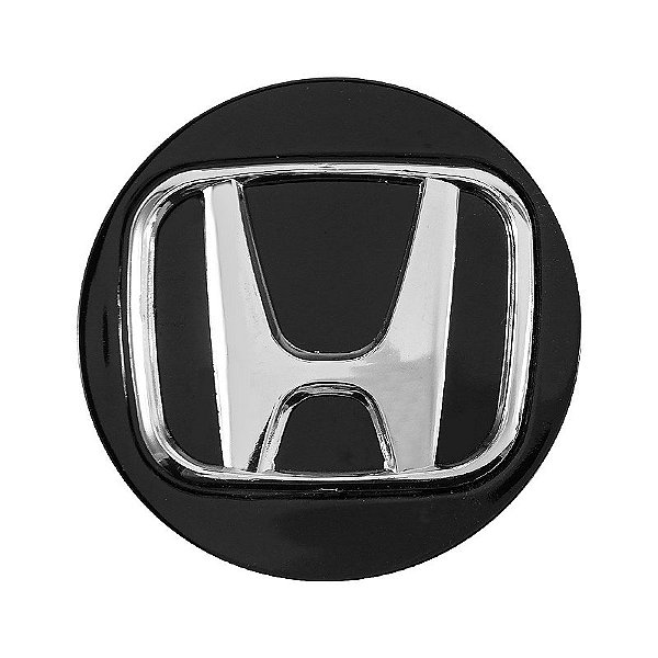 Jogo de Calotinhas 58mm Centro de Roda Honda FIT Civic City Preto com Cromado